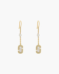 The J Marc Luxe Linear Earrings - Gold/Crystal | Marc Jacobs online