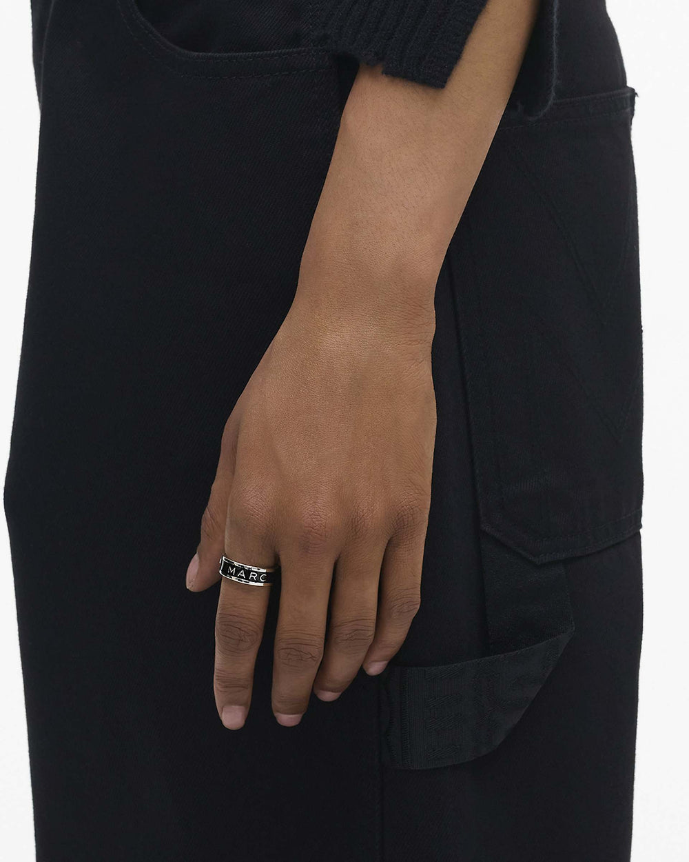 The Marc Jacobs Enamel Ring - Silver/Black | Marc Jacobs sale