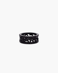 The Monogram Pave Ring - Black/Black Crystal | Marc Jacobs on sale