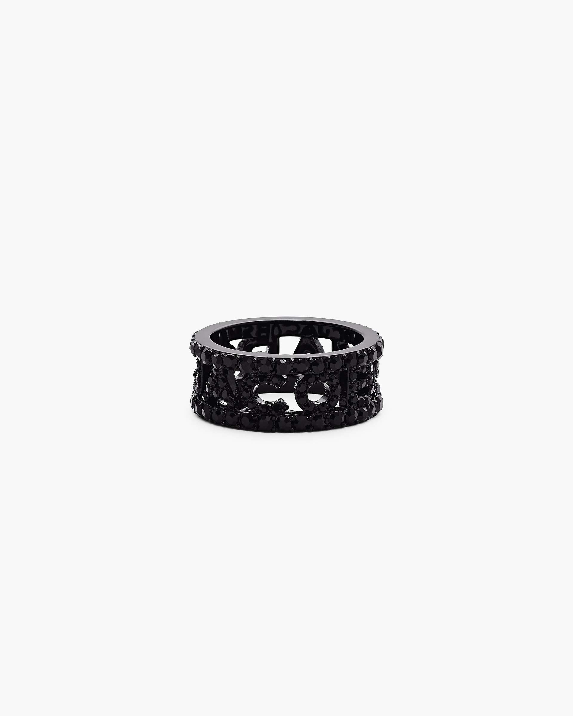 The Monogram Pave Ring - Black/Black Crystal | Marc Jacobs on sale