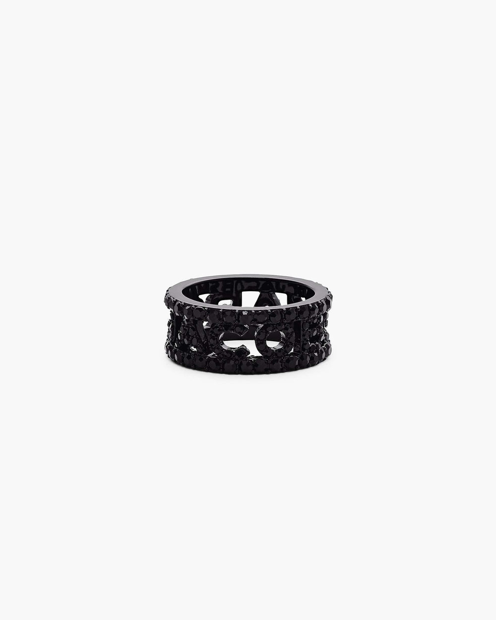The Monogram Pave Ring - Black/Black Crystal | Marc Jacobs on sale
