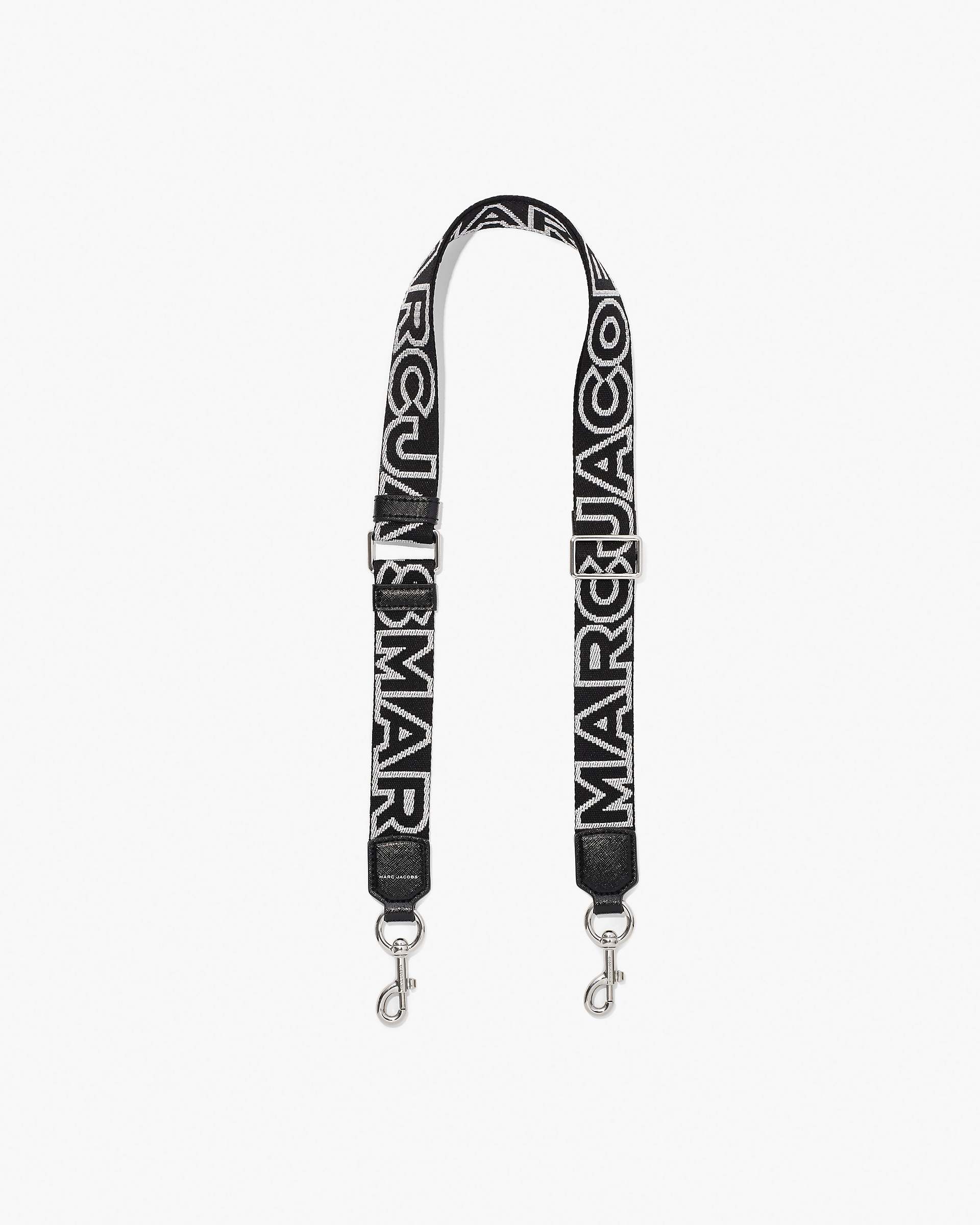 The Thin Outline Logo Webbing Strap - Black/Silver | Marc Jacobs sale