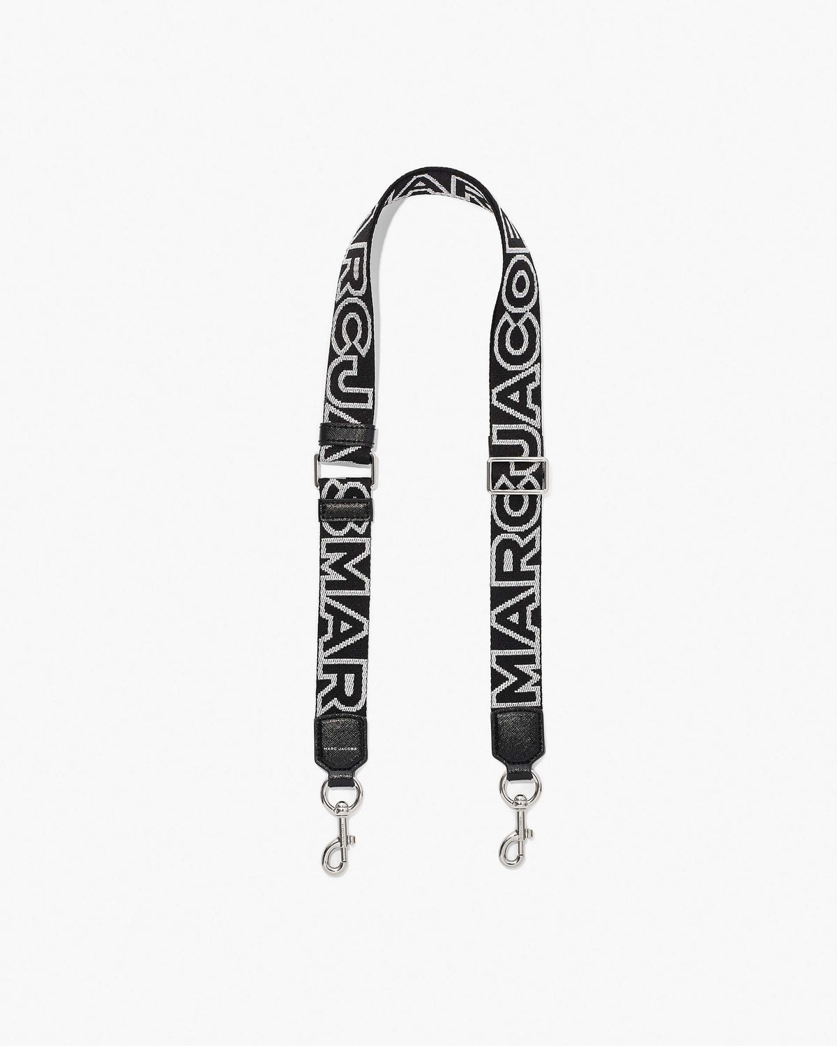 The Thin Outline Logo Webbing Strap - Black/Silver | Marc Jacobs sale