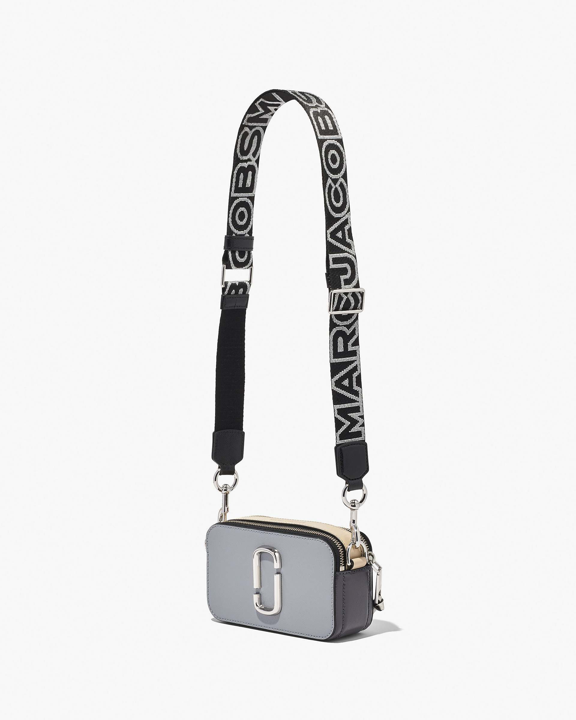 The Thin Outline Logo Webbing Strap - Black/Silver | Marc Jacobs sale