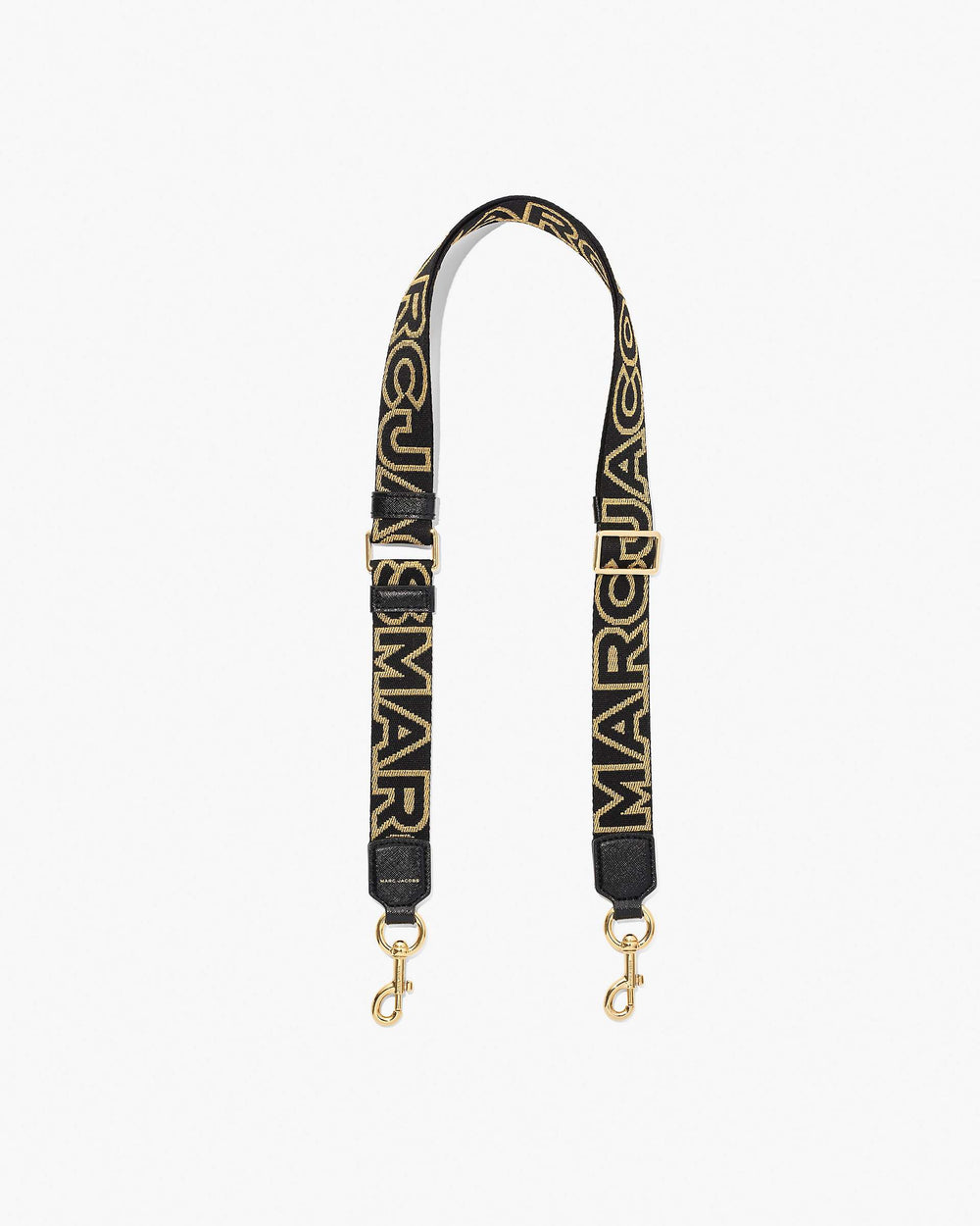 The Thin Outline Logo Webbing Strap - Black/Gold | Marc Jacobs on sale