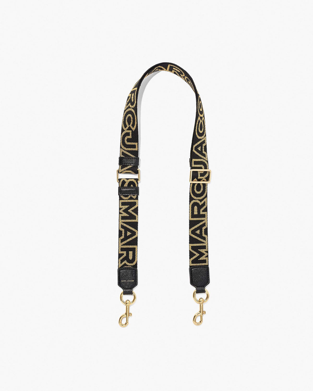 The Thin Outline Logo Webbing Strap - Black/Gold | Marc Jacobs on sale