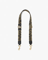 The Thin Outline Logo Webbing Strap - Black/Gold | Marc Jacobs on sale