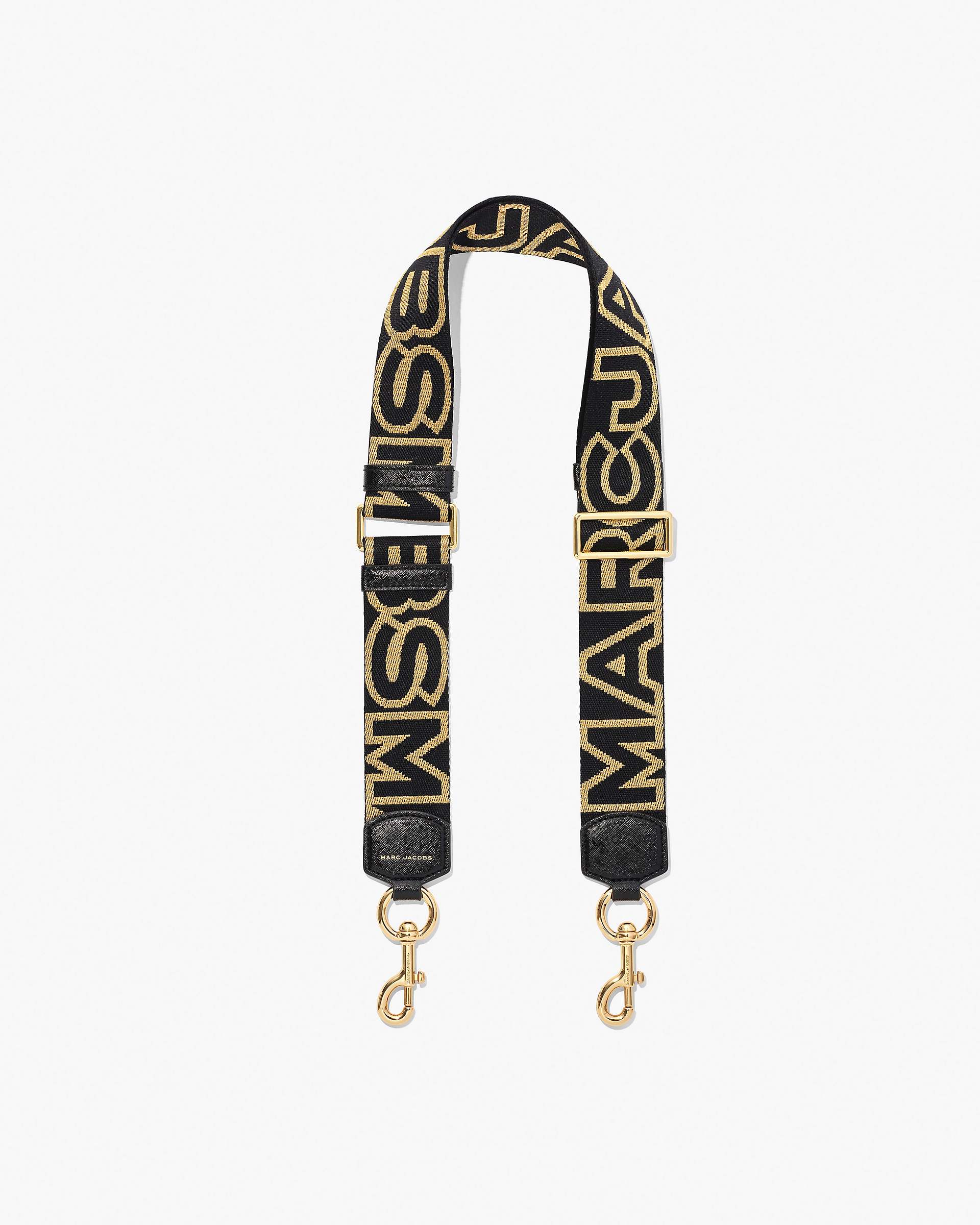 The Outline Logo Webbing Strap - Black/Gold | Marc Jacobs US
