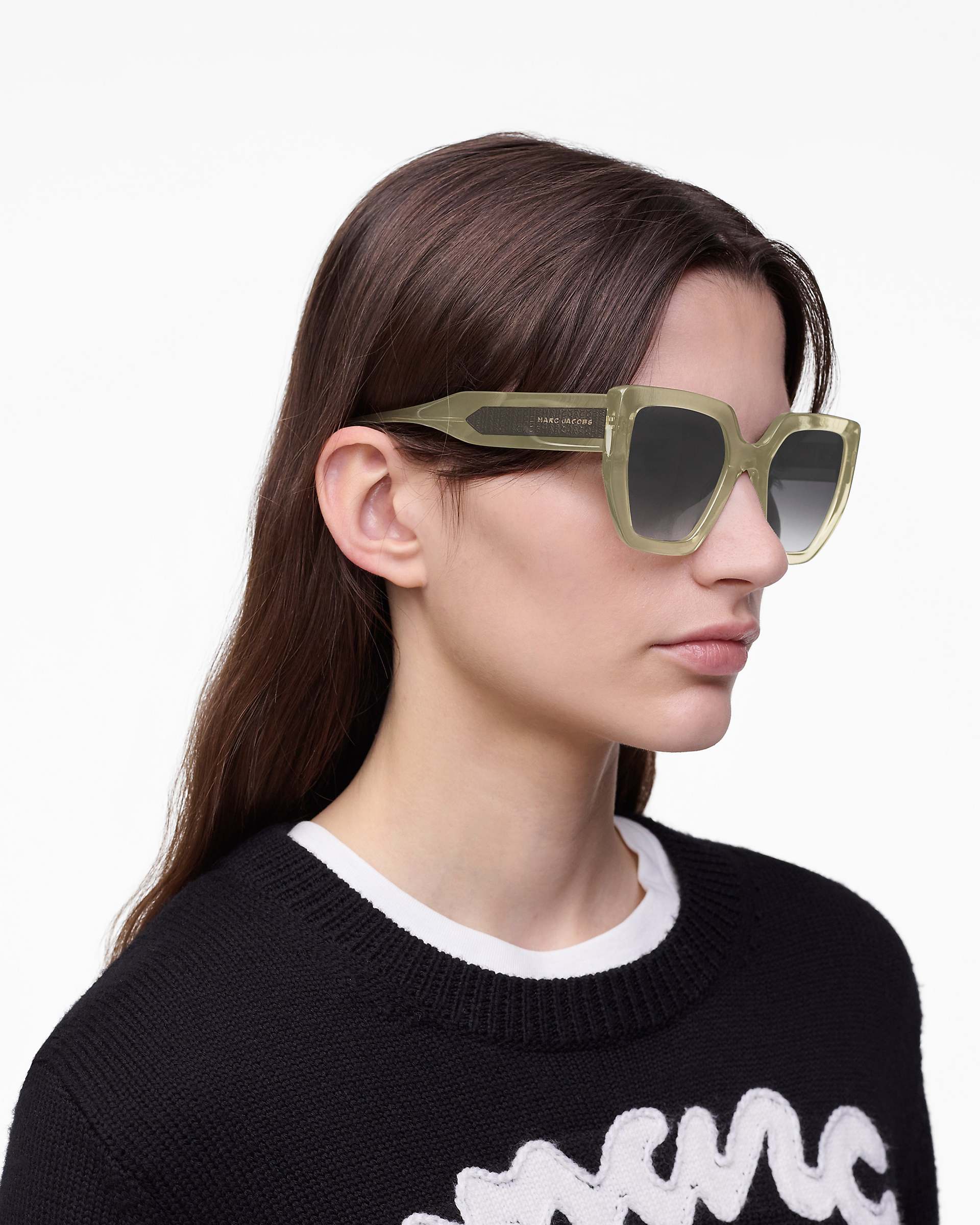 The J Marc Square Sunglasses - Olive | Marc Jacobs sale