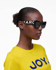 The Bold Logo Cat Eye Sunglasses - Black/White | Marc Jacobs US