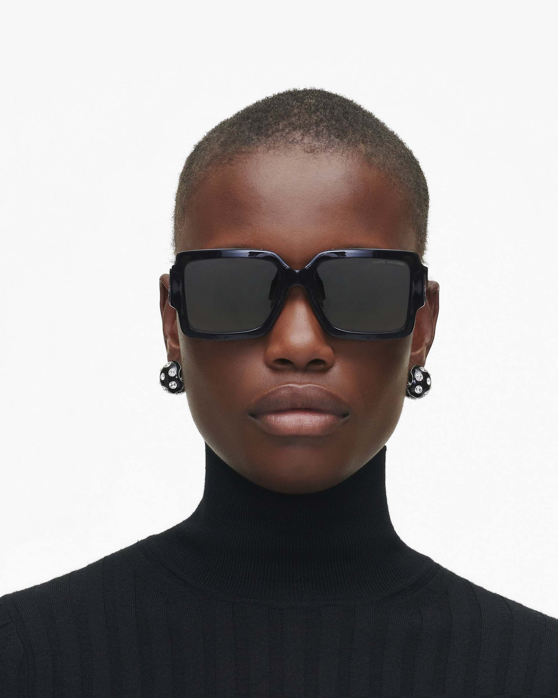 The Marc Jacobs Bold Logo Square Sunglasses - Black/White | Marc Jacobs discount