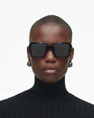 The Marc Jacobs Bold Logo Square Sunglasses - Black/White | Marc Jacobs discount
