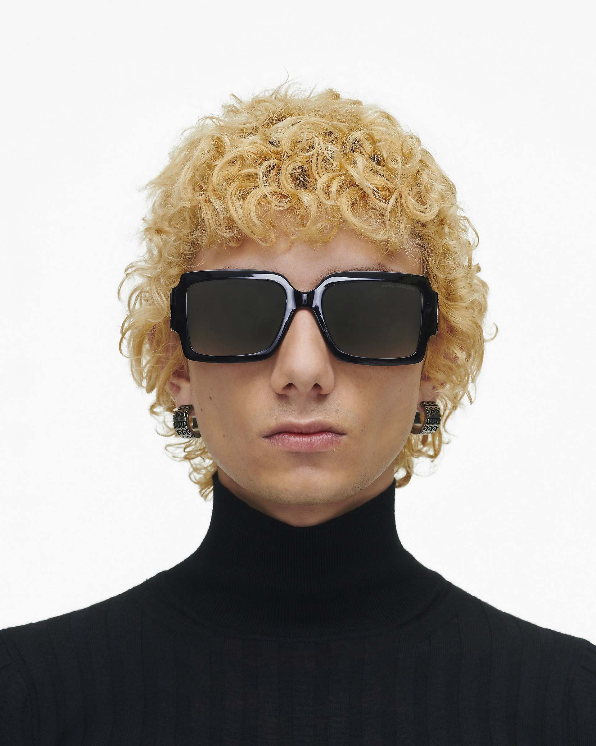 The Marc Jacobs Bold Logo Square Sunglasses - Black/White | Marc Jacobs discount