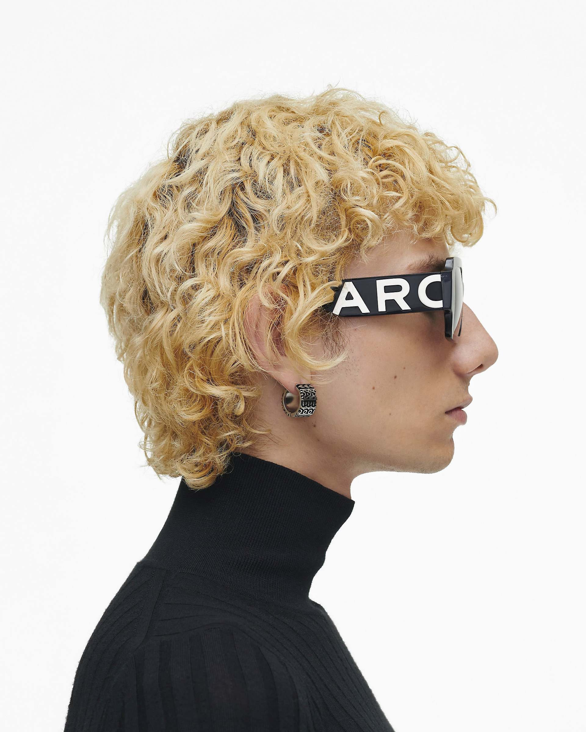 The Marc Jacobs Bold Logo Square Sunglasses - Black/White | Marc Jacobs discount