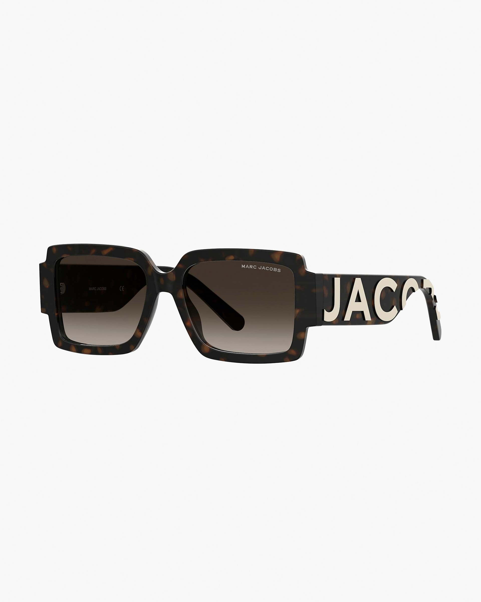 The Marc Jacobs Bold Logo Square Sunglasses - Havana | Marc Jacobs online