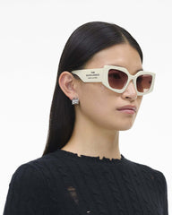 The Square Cat Eye Sunglasses - Ivory | Marc Jacobs US