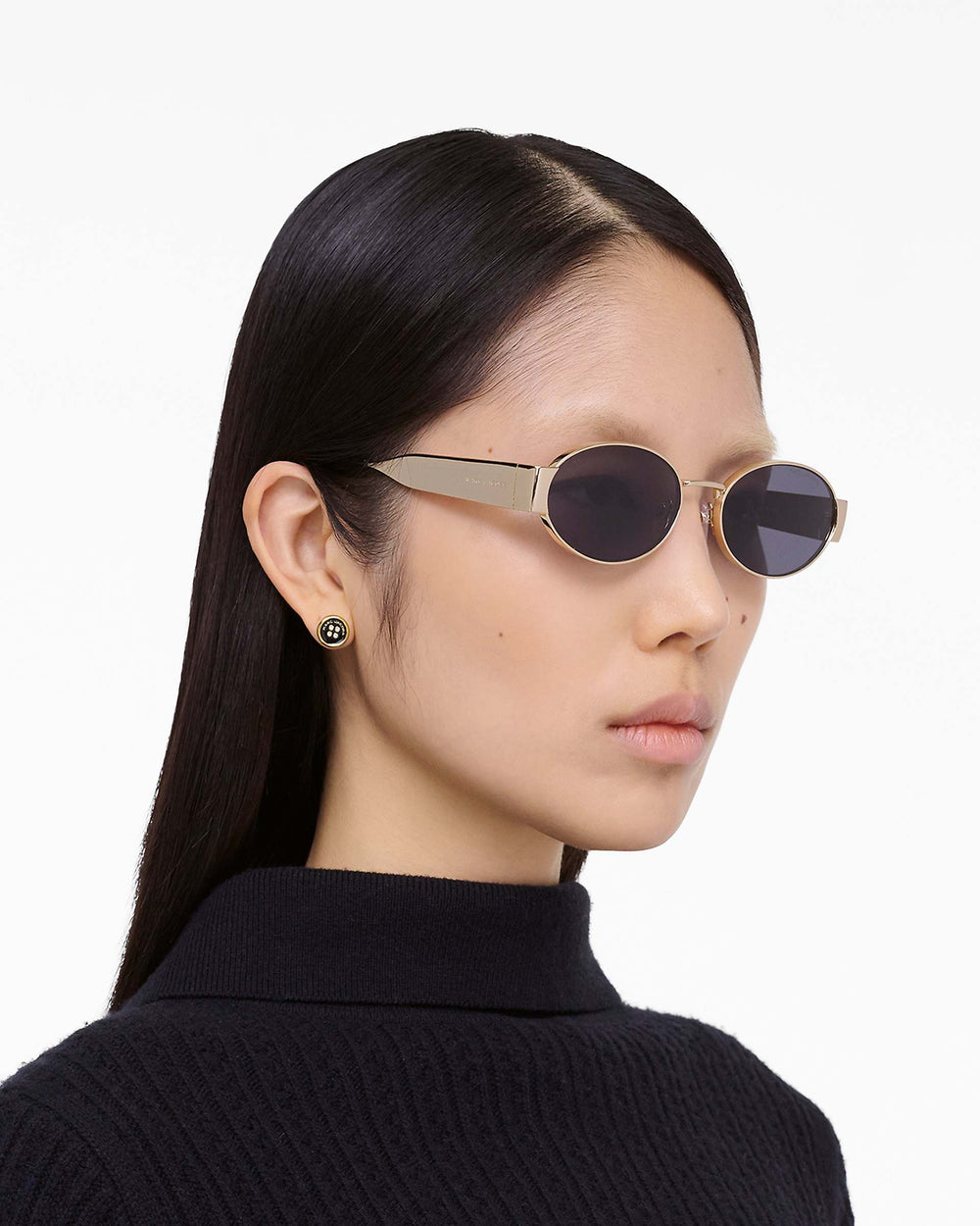 The Classic Logo Round Sunglasses - Black/Gold | Marc Jacobs for sale