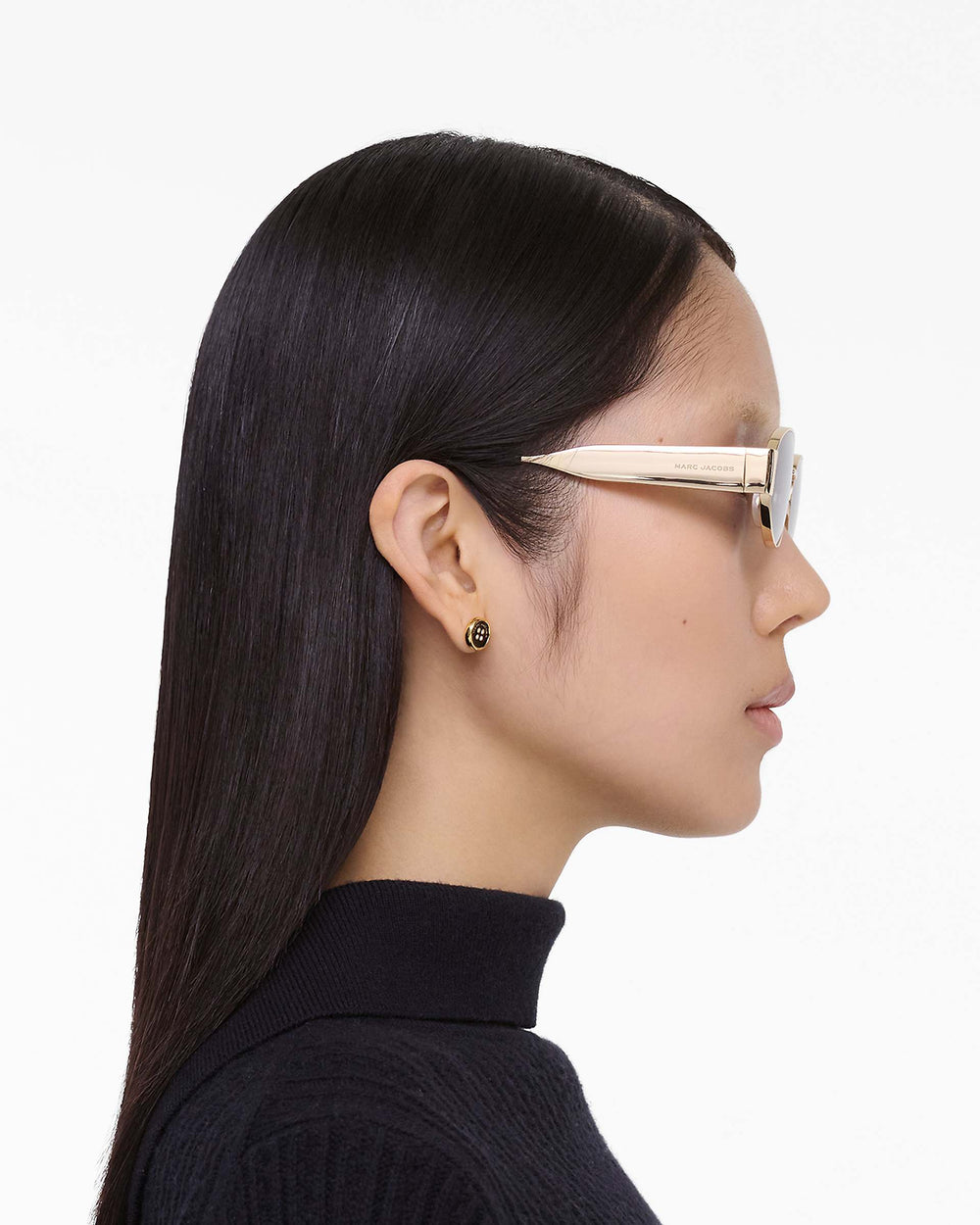 The Classic Logo Round Sunglasses - Black/Gold | Marc Jacobs for sale