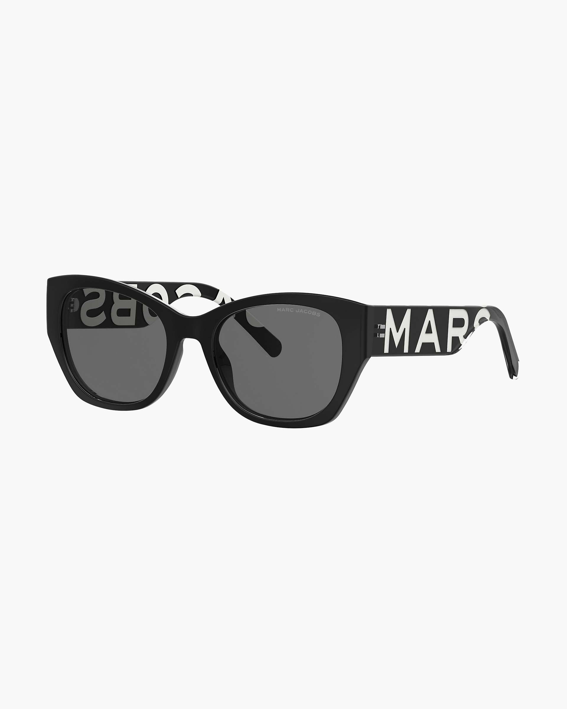 The Bold Logo Square Cat Eye Sunglasses - Black/White | Marc Jacobs online