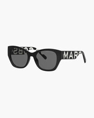 The Bold Logo Square Cat Eye Sunglasses - Black/White | Marc Jacobs online