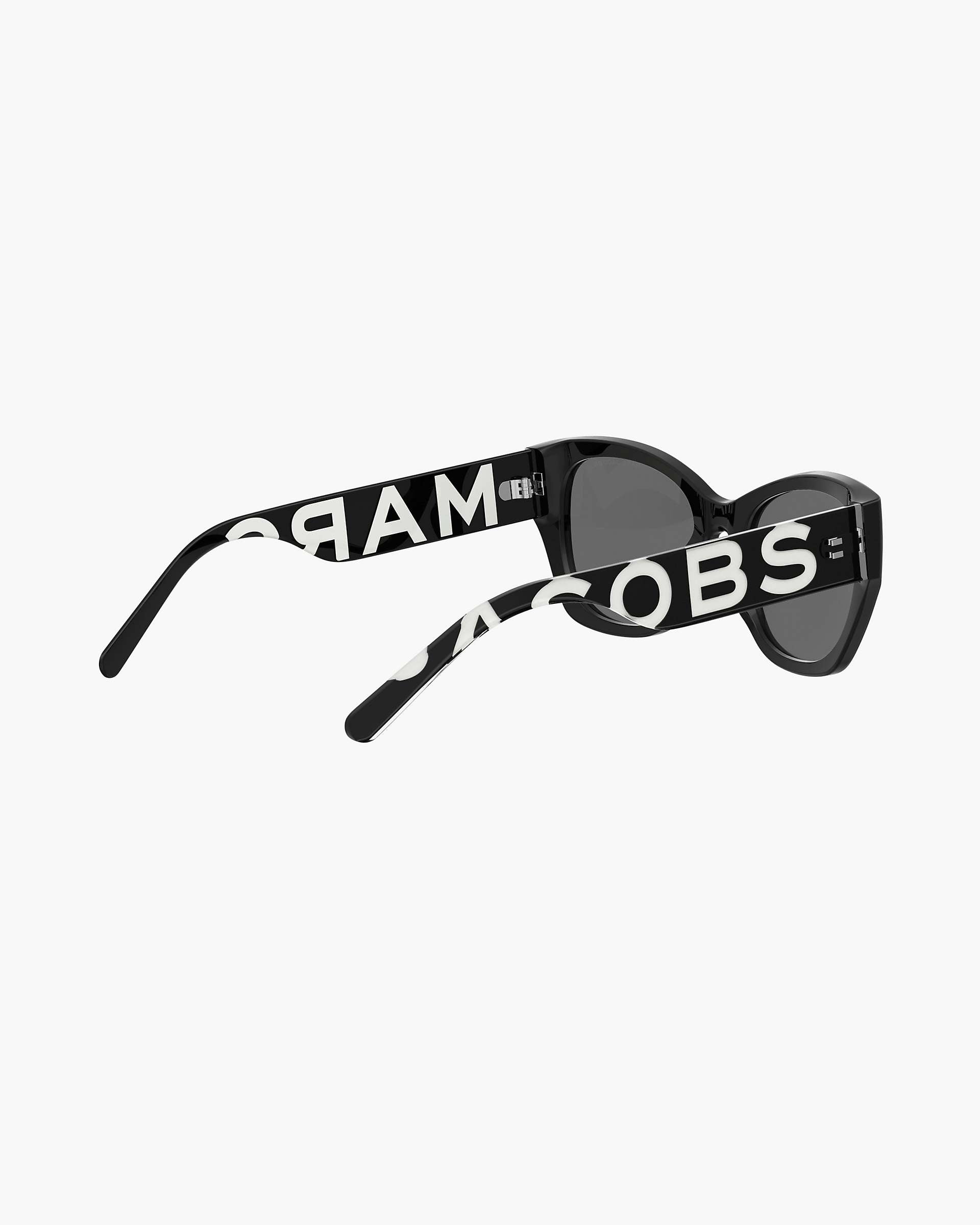 The Bold Logo Square Cat Eye Sunglasses - Black/White | Marc Jacobs online