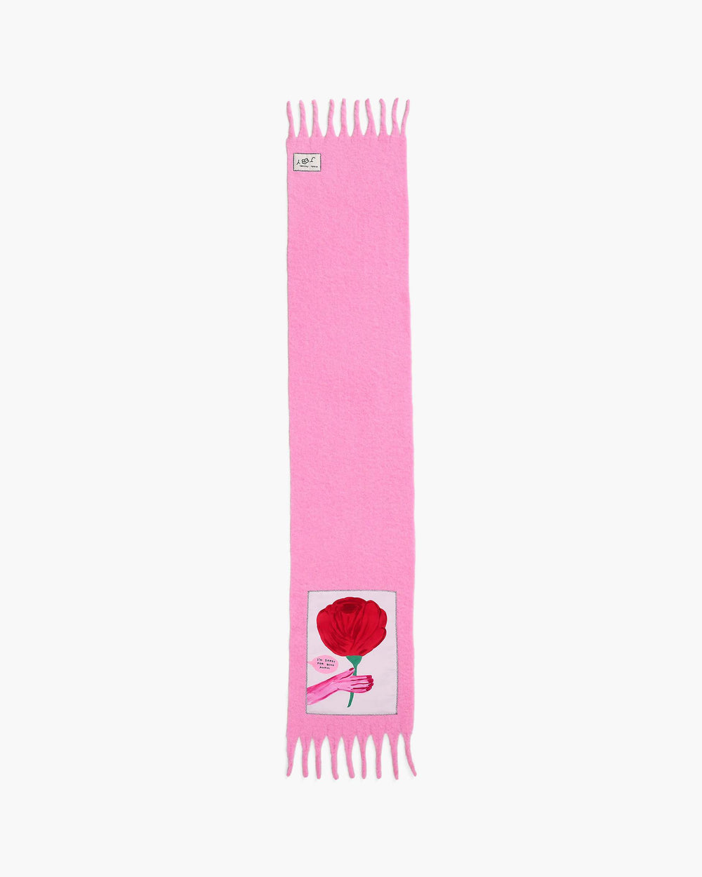 David Shrigley X Marc Jacobs Oh Rose Wool Scarf - Pink Multi | Marc Jacobs US