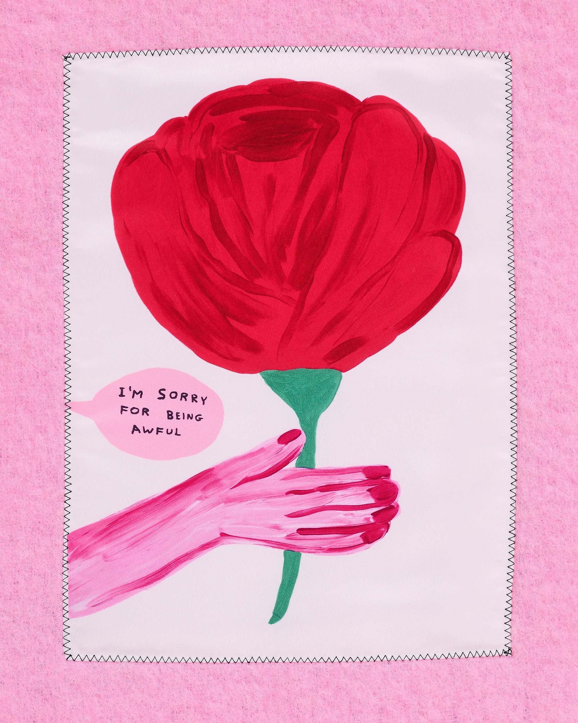 David Shrigley X Marc Jacobs Oh Rose Wool Scarf - Pink Multi | Marc Jacobs US