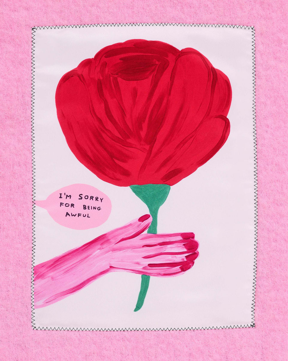 David Shrigley X Marc Jacobs Oh Rose Wool Scarf - Pink Multi | Marc Jacobs US