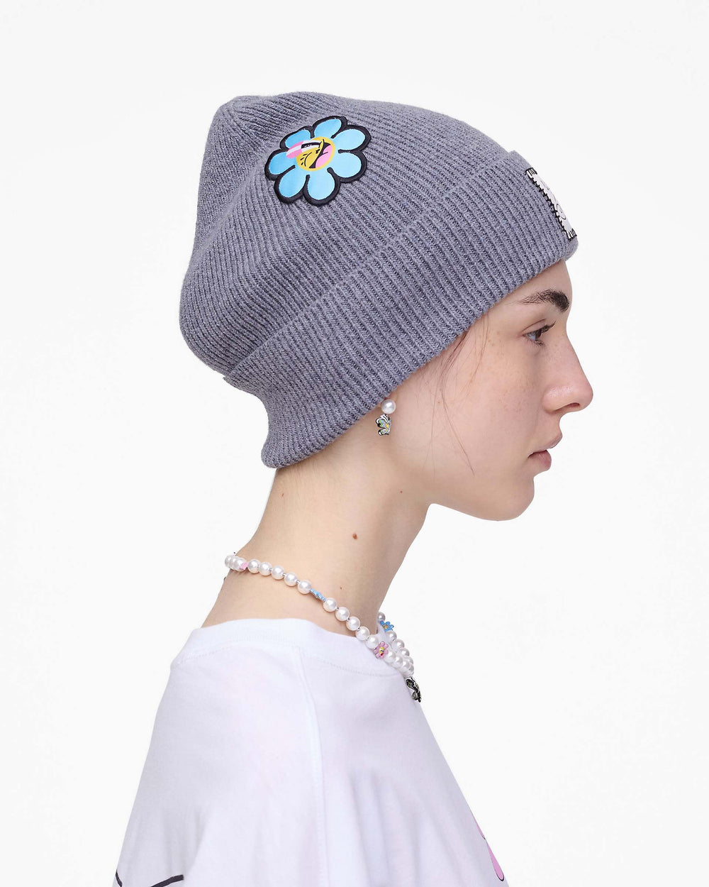Hattie Stewart X Marc Jacobs Joy Beanie - Grey Multi | Marc Jacobs online