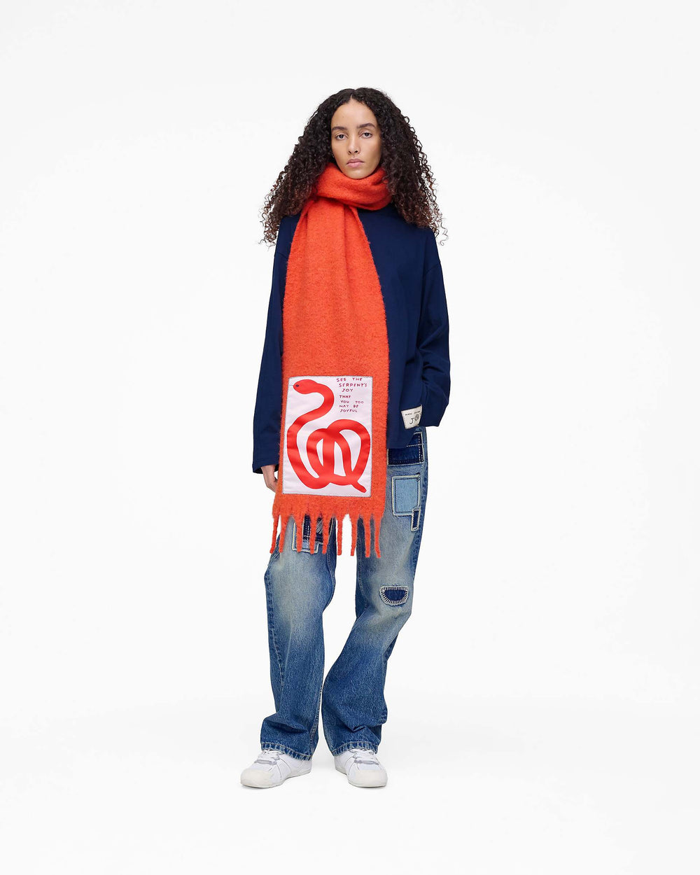 David Shrigley X Marc Jacobs Snake Wool Scarf - Orange Multi | Marc Jacobs sale