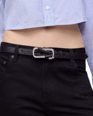 The Dual Belt - Black/Silver | Marc Jacobs online