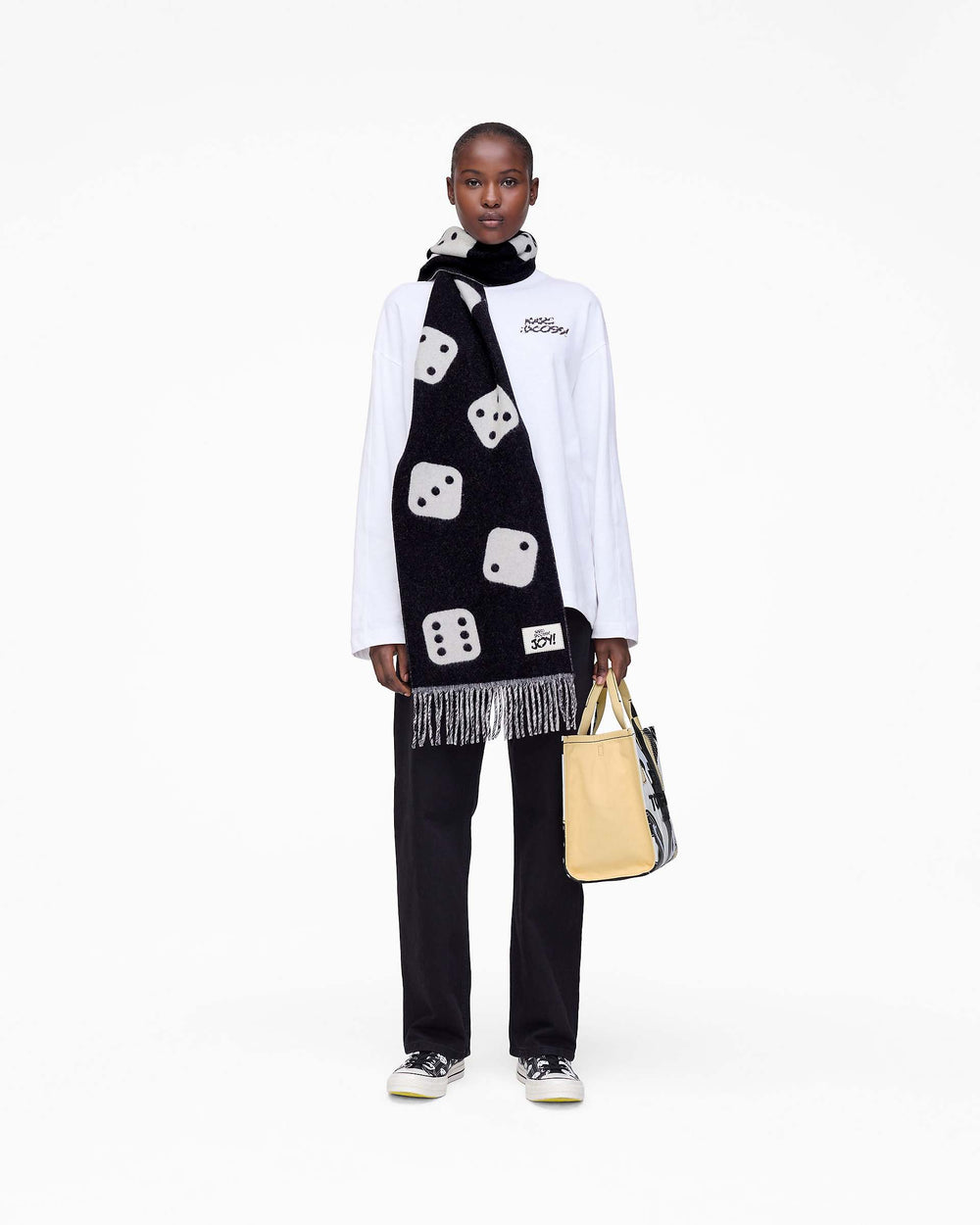 Derrick Adams X Marc Jacobs Dice Wool Scarf - Black Multi | Marc Jacobs on sale