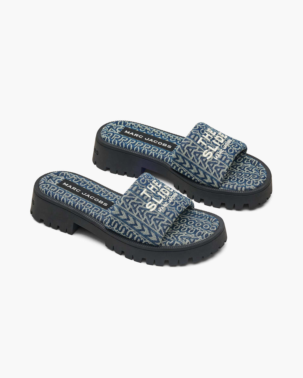 The Denim Monogram Lug Sole Slide - Sun Faded Denim | Marc Jacobs online