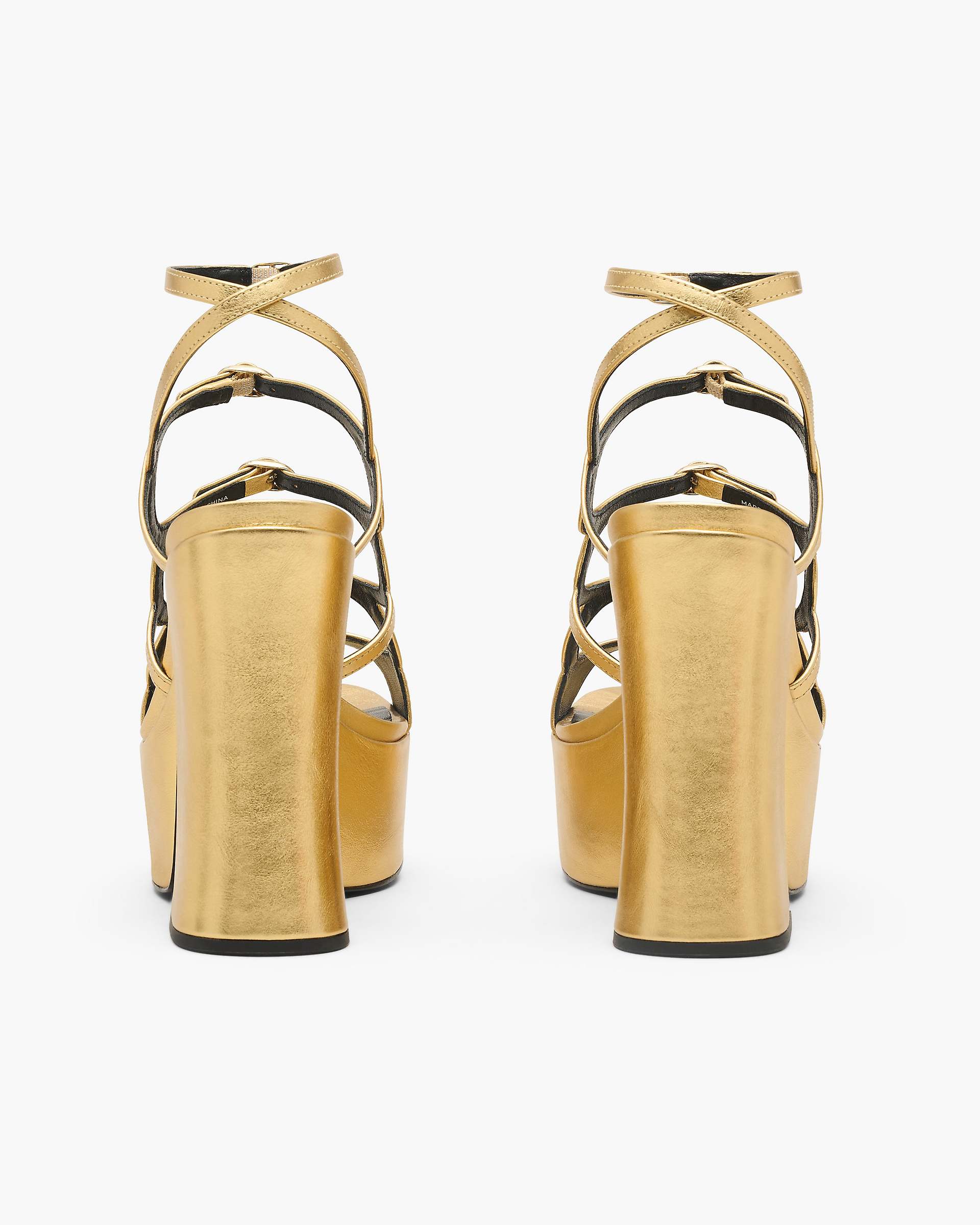 The Metallic Leather Kiki Platform Sandal - Gold | Marc Jacobs for sale