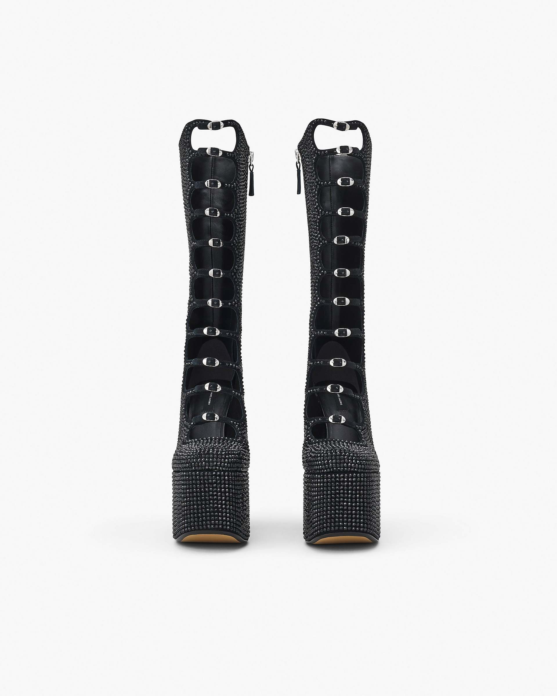 The Rhinestone Kiki Knee-High Boot - Black/Black | Marc Jacobs online