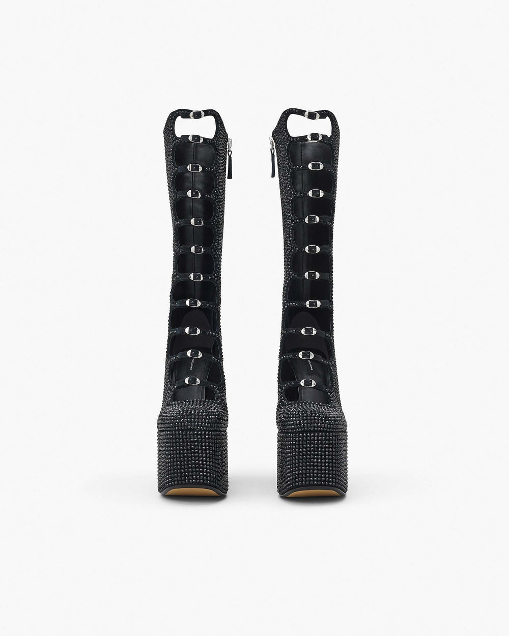 The Rhinestone Kiki Knee-High Boot - Black/Black | Marc Jacobs online