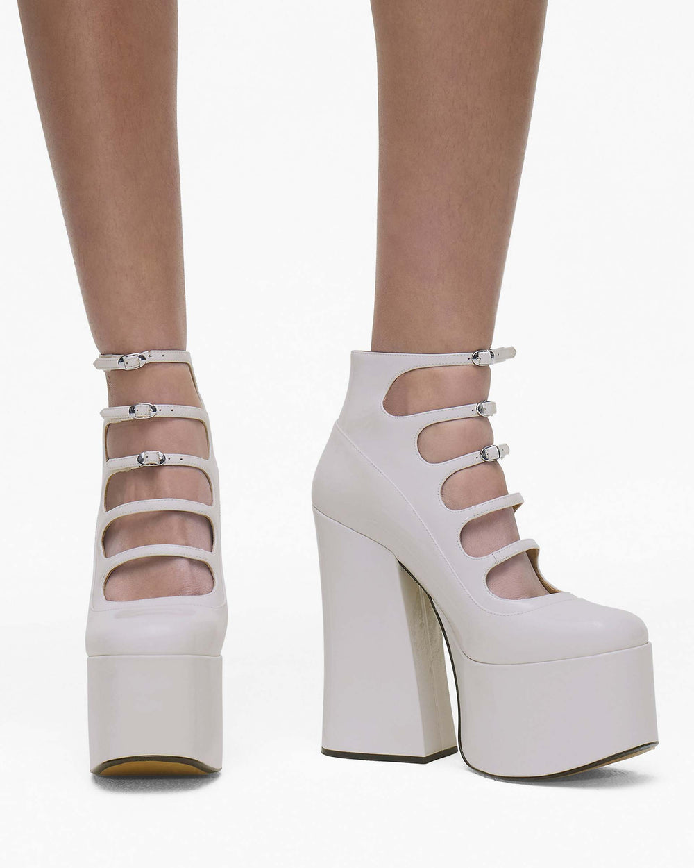 The Patent Leather Kiki Ankle Boot - White | Marc Jacobs online