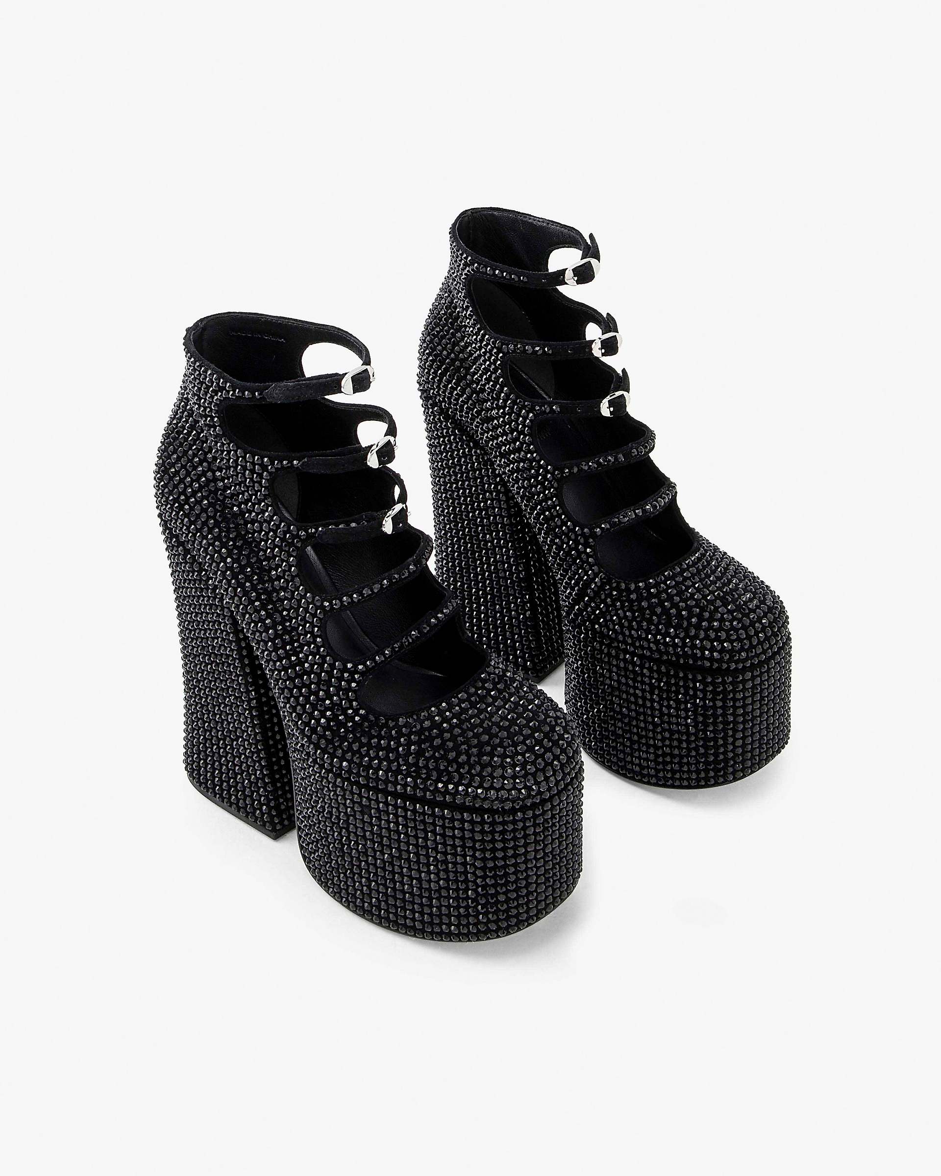 The Rhinestone Kiki Ankle Boot - Black/Black | Marc Jacobs for sale