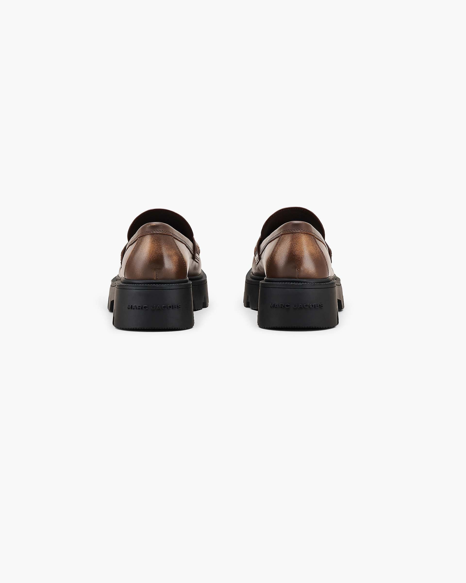 The Distressed Leather Frankie Loafer - Ebony | Marc Jacobs online
