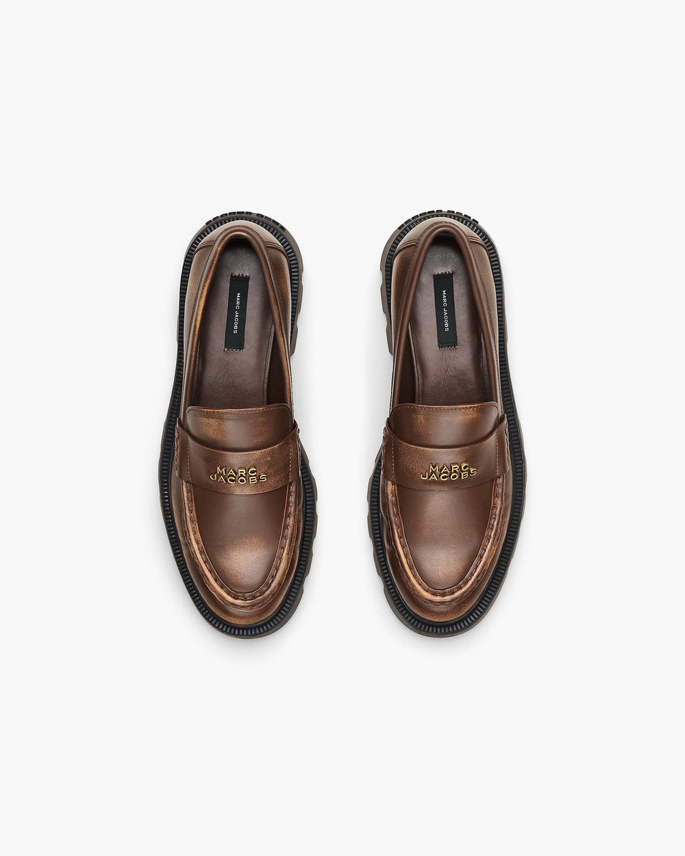 The Distressed Leather Frankie Loafer - Ebony | Marc Jacobs online