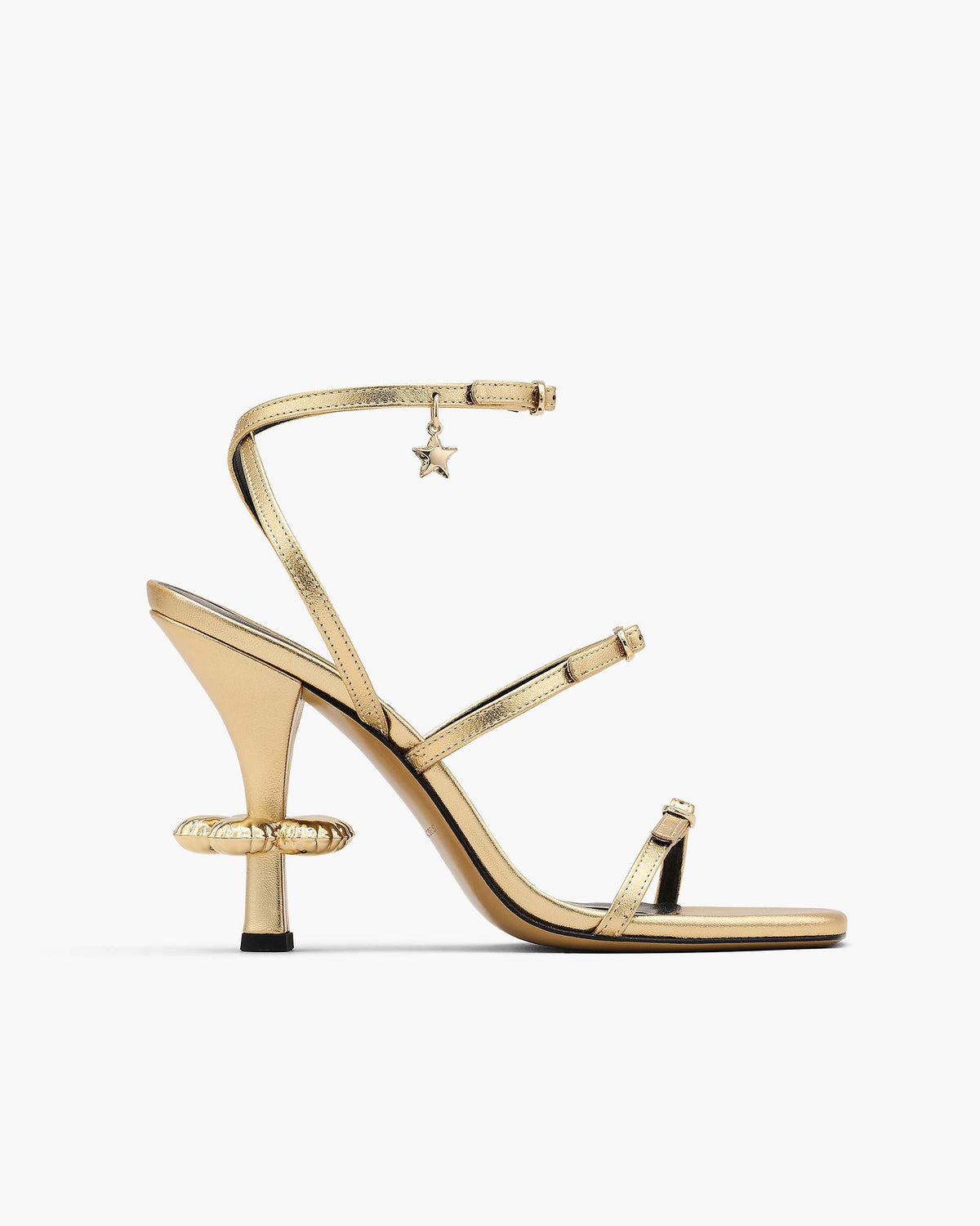 The Metallic Leather Daisy Heel - Gold | Marc Jacobs on sale