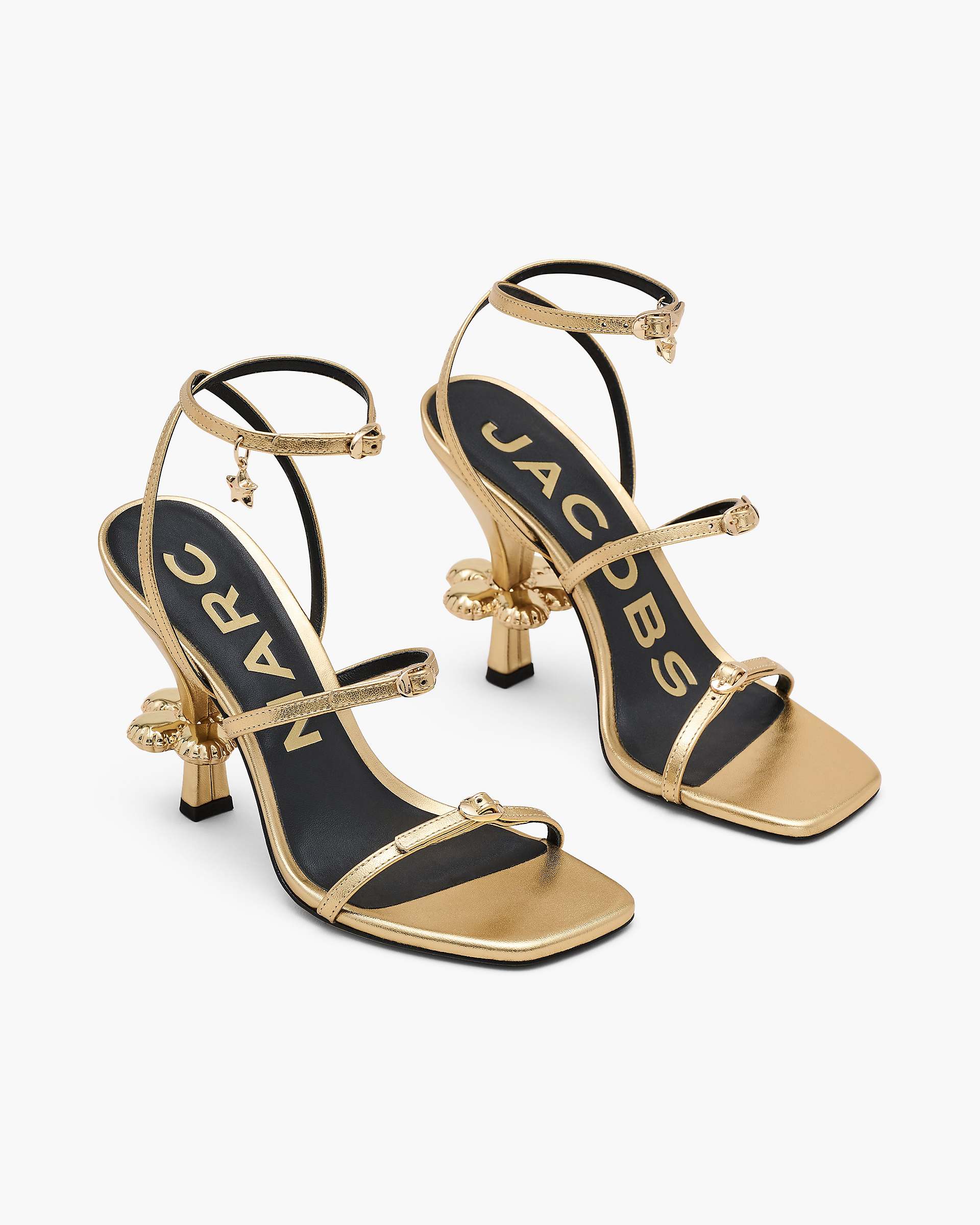 The Metallic Leather Daisy Heel - Gold | Marc Jacobs on sale