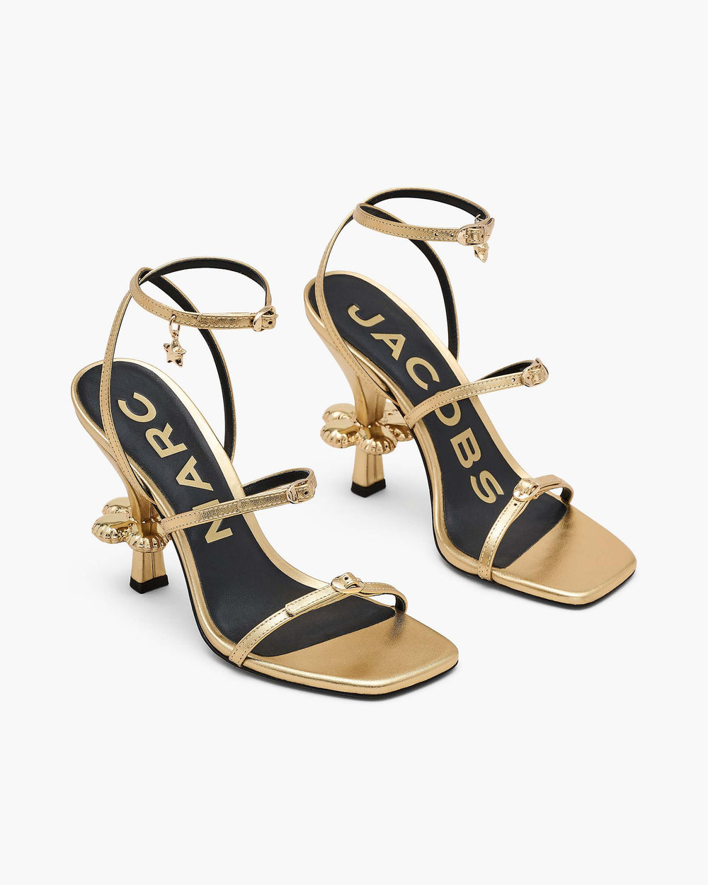 The Metallic Leather Daisy Heel - Gold | Marc Jacobs on sale