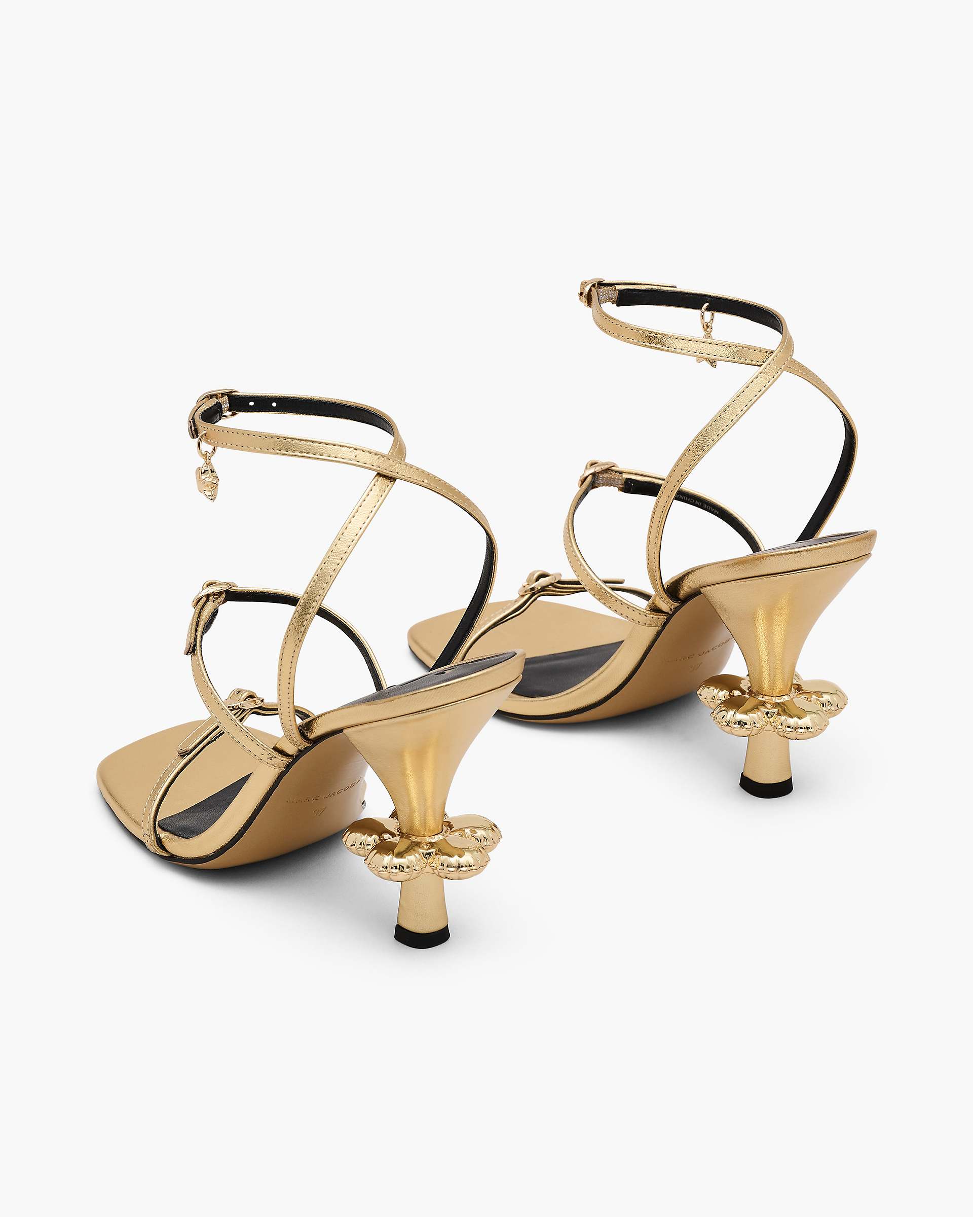 The Metallic Leather Daisy Heel - Gold | Marc Jacobs on sale