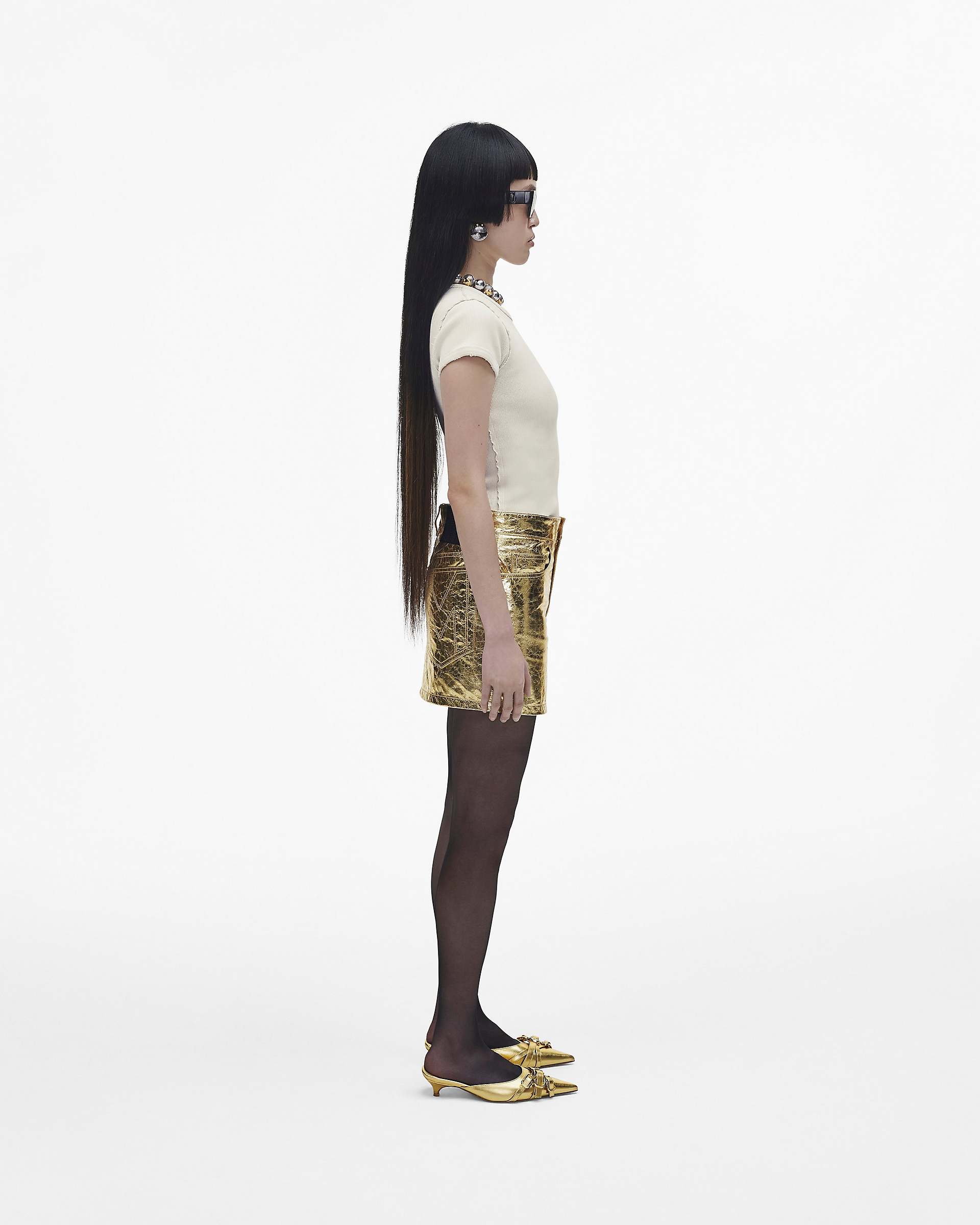 The Emma Kitten Heel - Shiny Gold | Marc Jacobs online