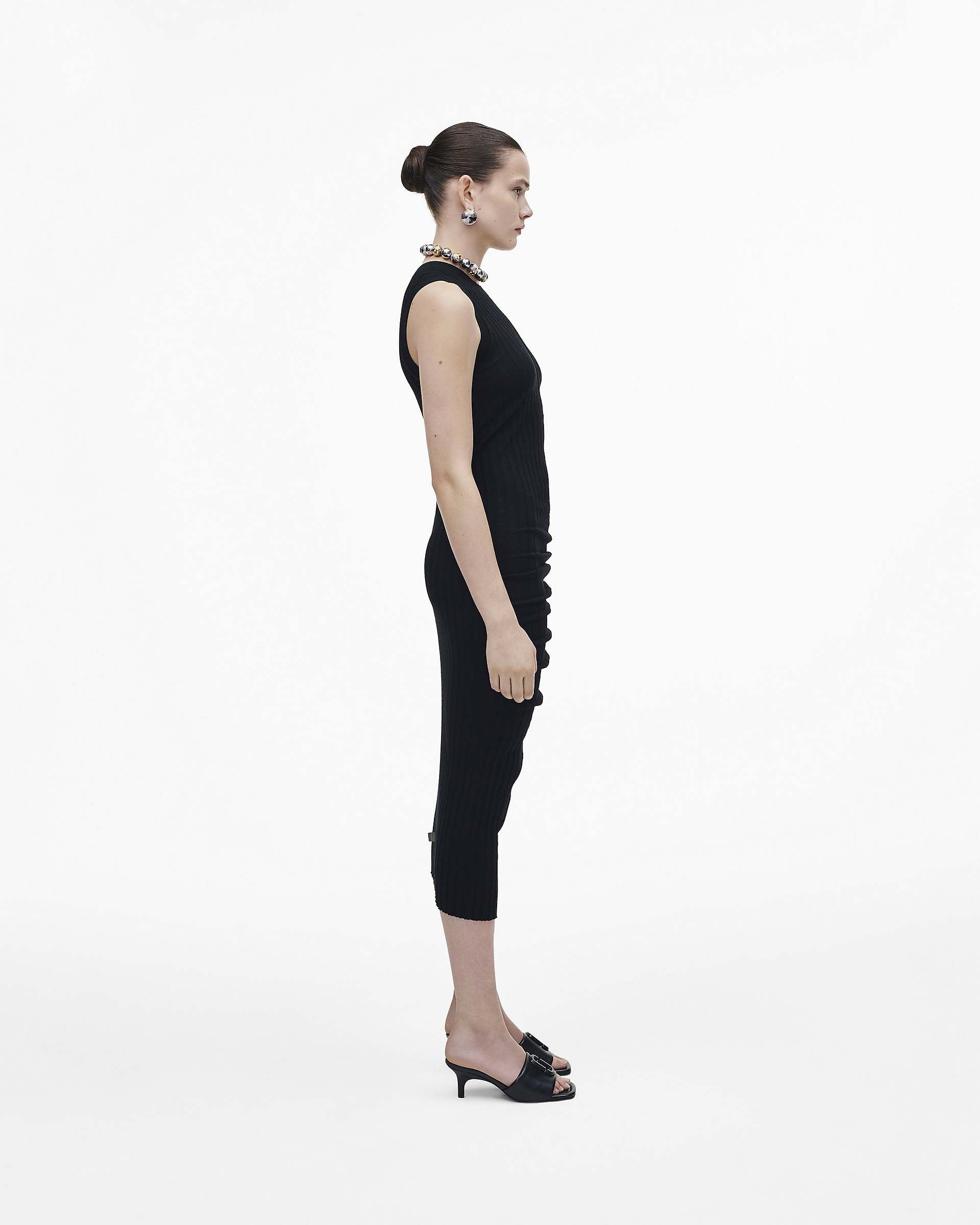 The Leather J Marc Heeled Sandal - Black | Marc Jacobs online