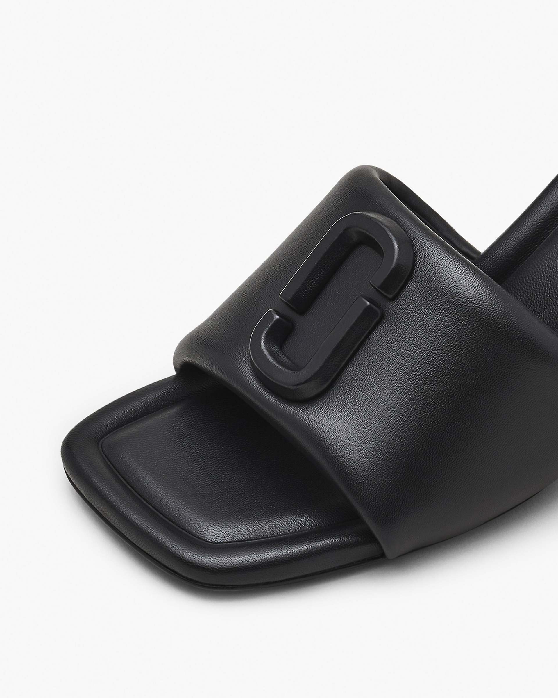 The Leather J Marc Heeled Sandal - Black | Marc Jacobs online