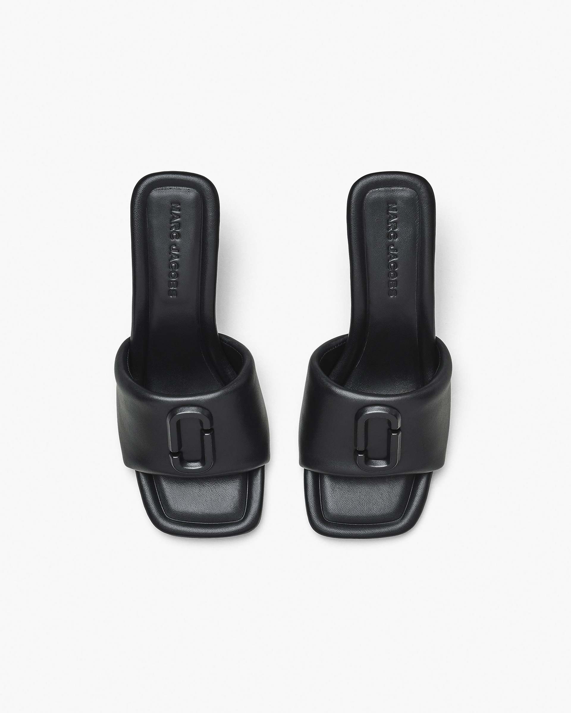The Leather J Marc Heeled Sandal - Black | Marc Jacobs online