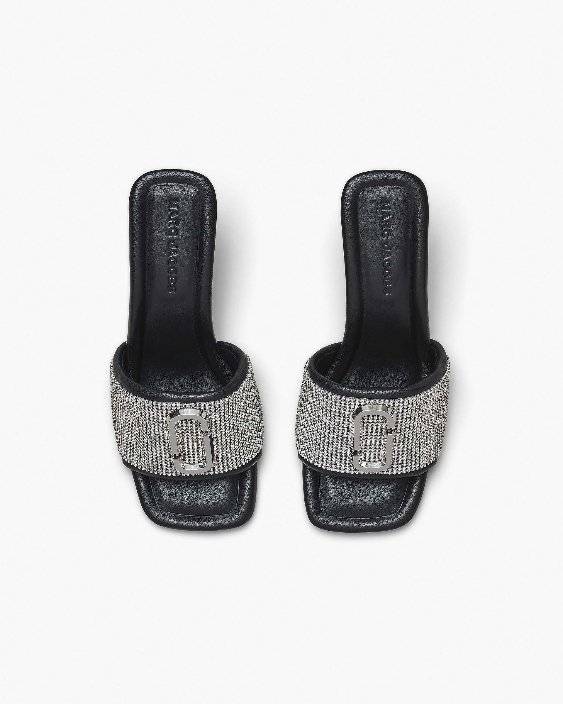 The Rhinestone J Marc Heeled Sandal - Black/Crystal | Marc Jacobs sale