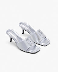The Metallic J Marc Heeled Sandal - Silver | Marc Jacobs US